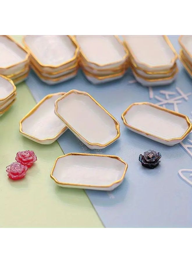 2pcs Miniature Resin Food Plates Realistic Dollhouse Kitchenware Decor Tiny Tableware Craft Supplies - Image 4